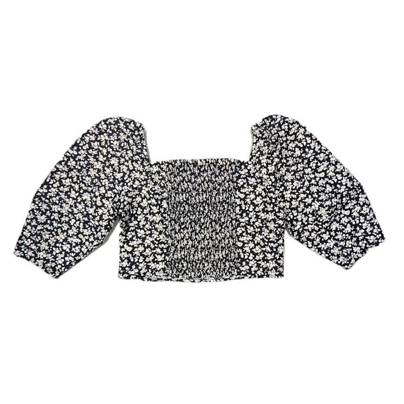 NWT $60 Levi’s Yvie Floral Puff Sleeve Cropped Statement Blouse - Size Large - Picture 8 of 8